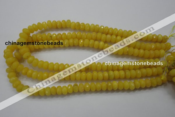 CCN1394 15.5 inches 6*10mm faceted rondelle candy jade beads
