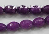 CCN1453 15.5 inches 10*14mm faceted rice candy jade beads wholesale