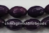 CCN1455 15.5 inches 13*18mm faceted rice candy jade beads wholesale