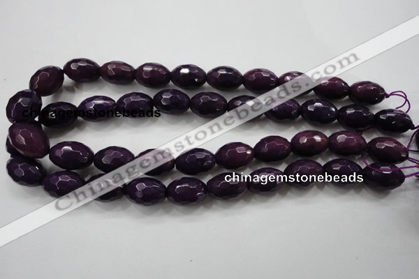 CCN1455 15.5 inches 13*18mm faceted rice candy jade beads wholesale