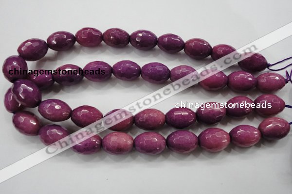 CCN1456 15.5 inches 15*20mm faceted rice candy jade beads wholesale