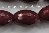 CCN1467 15.5 inches 18*25mm faceted rice candy jade beads wholesale