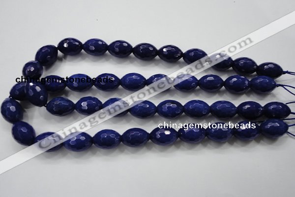 CCN1475 15.5 inches 13*18mm faceted rice candy jade beads wholesale