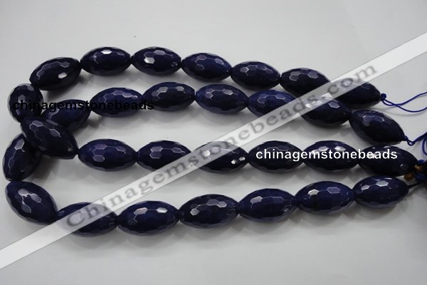 CCN1479 15.5 inches 15*25mm faceted rice candy jade beads wholesale