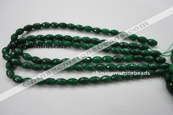 CCN1482 15.5 inches 8*12mm faceted rice candy jade beads wholesale