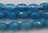 CCN1492 15.5 inches 8*12mm faceted rice candy jade beads wholesale