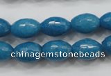 CCN1493 15.5 inches 10*14mm faceted rice candy jade beads wholesale