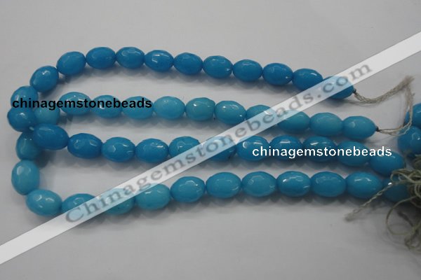 CCN1494 15.5 inches 12*16mm faceted rice candy jade beads wholesale