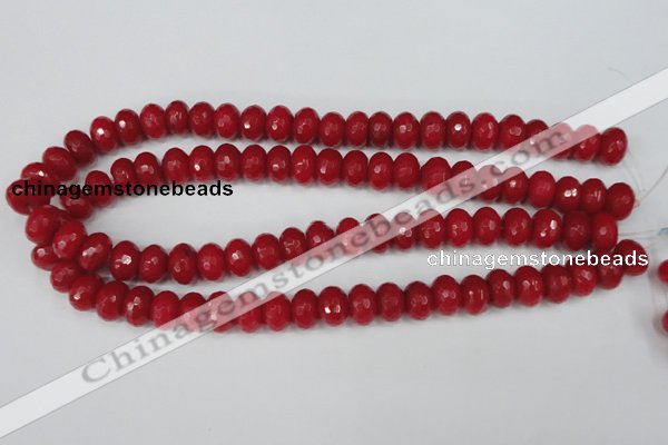 CCN153 15.5 inches 8*12mm faceted rondelle candy jade beads