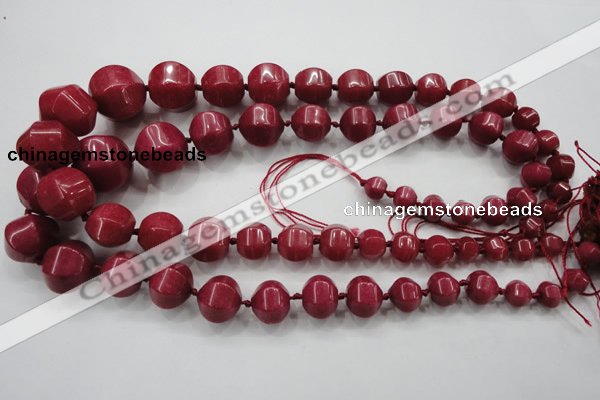 CCN1531 15.5 inches 8*8mm - 20*20mm pumpkin candy jade beads