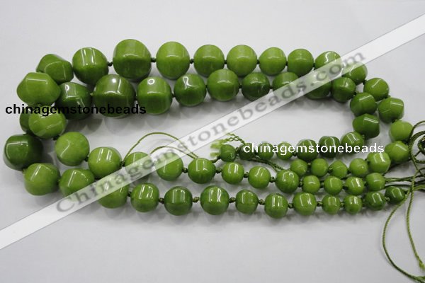 CCN1534 15.5 inches 8*8mm - 20*20mm pumpkin candy jade beads