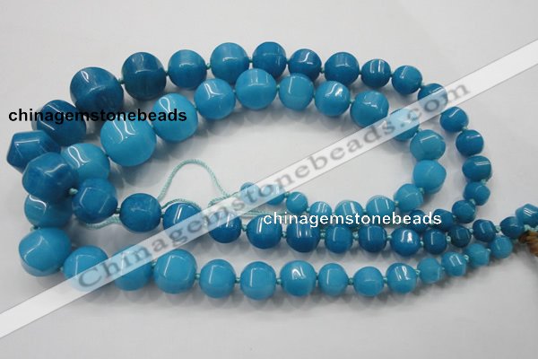 CCN1535 15.5 inches 8*8mm - 20*20mm pumpkin candy jade beads