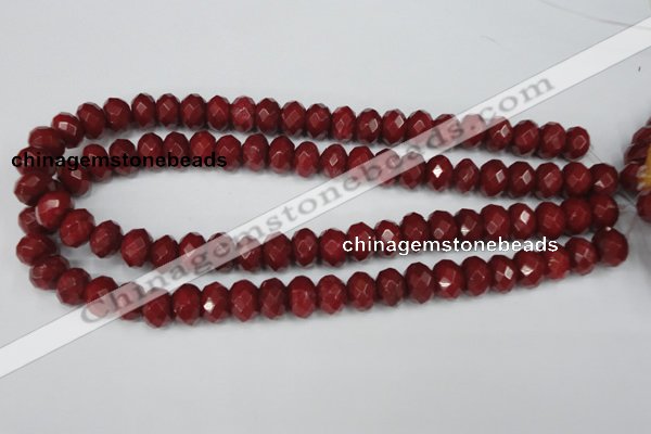 CCN154 15.5 inches 8*12mm faceted rondelle candy jade beads