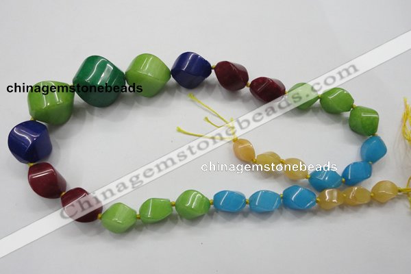 CCN1544 15.5 inches 10*14mm - 20*25mm twisted tetrahedron candy jade beads