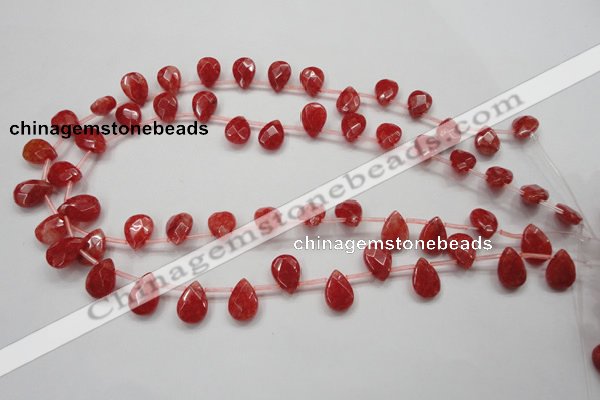 CCN1580 15.5 inches 10*14mm briolette candy jade beads wholesale