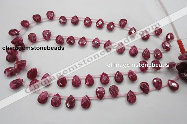 CCN1581 15.5 inches 10*14mm briolette candy jade beads wholesale