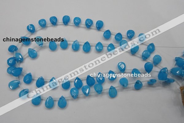 CCN1583 15.5 inches 10*14mm briolette candy jade beads wholesale