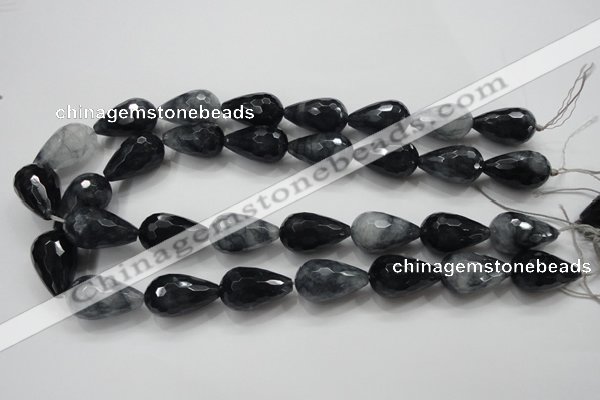 CCN1611 15.5 inches 15*25mm faceted teardrop candy jade beads