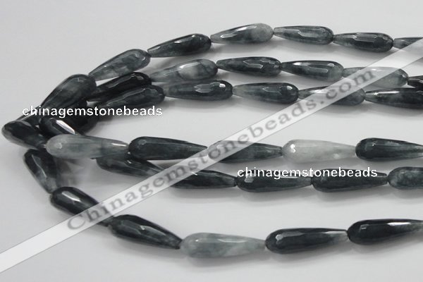 CCN1612 15 inches 10*30mm faceted teardrop candy jade beads