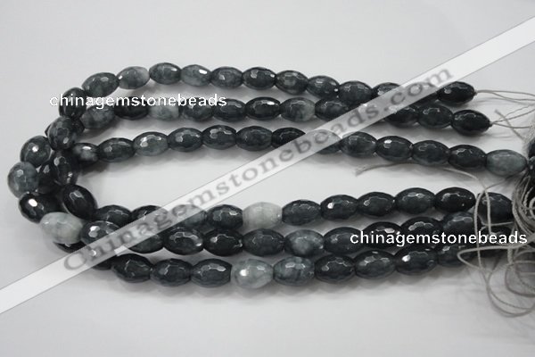 CCN1617 15.5 inches 10*14mm faceted rice candy jade beads