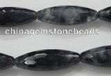 CCN1618 15.5 inches 10*30mm faceted rice candy jade beads