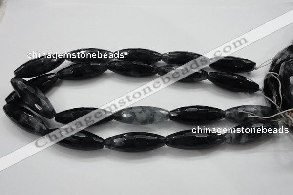CCN1620 15.5 inches 14*40mm faceted rice candy jade beads