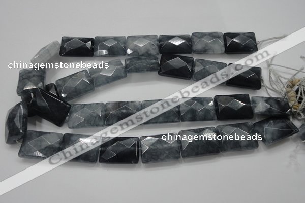 CCN1626 15.5 inches 18*25mm faceted rectangle candy jade beads