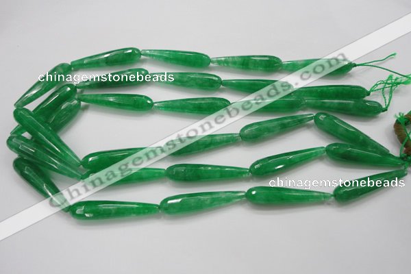 CCN1668 15.5 inches 8*40mm faceted teardrop candy jade beads wholesale