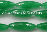 CCN1670 15.5 inches 10*30mm faceted rice candy jade beads wholesale