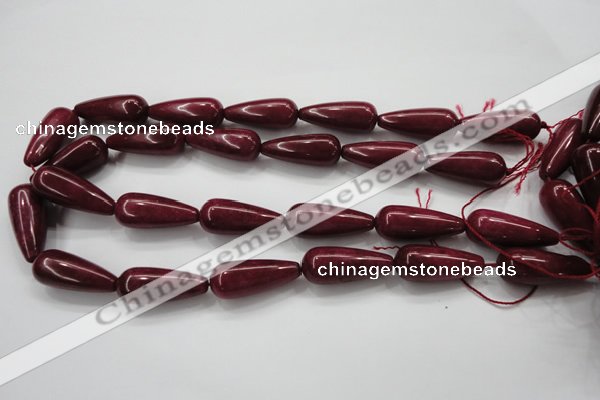 CCN1674 15.5 inches 12*30mm teardrop candy jade beads wholesale