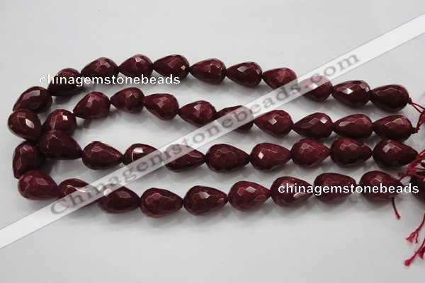 CCN1677 15.5 inches 13*18mm faceted teardrop candy jade beads wholesale