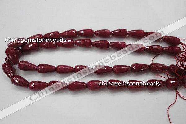 CCN1679 15.5 inches 10*20mm faceted teardrop candy jade beads wholesale