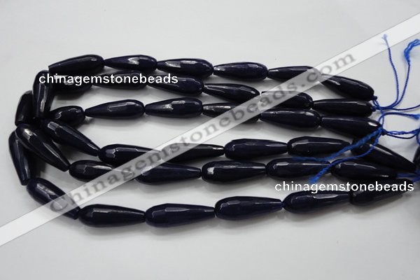 CCN1693 15.5 inches 10*30mm faceted teardrop candy jade beads wholesale
