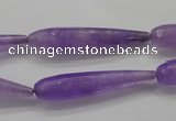 CCN1710 15.5 inches 8*40mm faceted teardrop candy jade beads wholesale