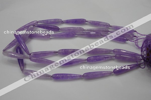 CCN1710 15.5 inches 8*40mm faceted teardrop candy jade beads wholesale