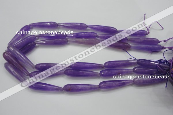 CCN1712 15.5 inches 9*40mm faceted teardrop candy jade beads wholesale