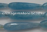 CCN1714 15.5 inches 9*40mm faceted teardrop candy jade beads wholesale