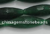 CCN1721 15.5 inches 10*30mm faceted rice candy jade beads