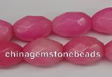 CCN180 15.5 inches 13*18mm faceted rice candy jade beads