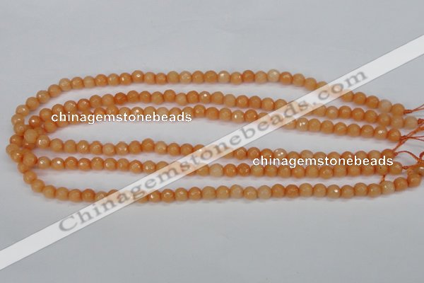 CCN1821 15 inches 6mm faceted round candy jade beads wholesale