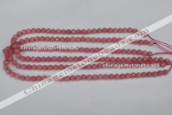 CCN1831 15 inches 6mm faceted round candy jade beads wholesale