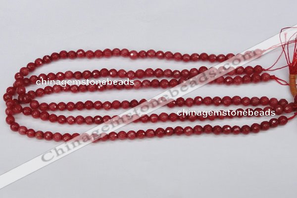 CCN1841 15 inches 6mm faceted round candy jade beads wholesale