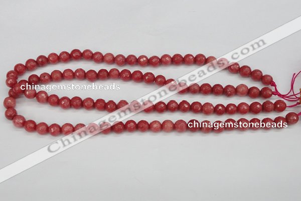 CCN1842 15 inches 8mm faceted round candy jade beads wholesale