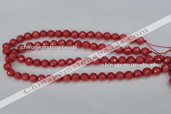 CCN1843 15 inches 10mm faceted round candy jade beads wholesale