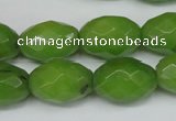 CCN185 15.5 inches 13*18mm faceted rice candy jade beads