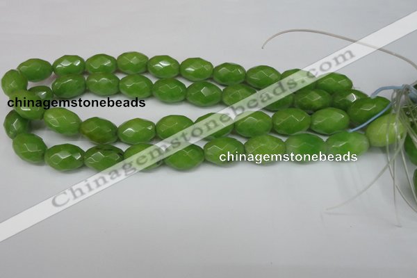 CCN185 15.5 inches 13*18mm faceted rice candy jade beads