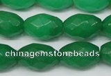 CCN186 15.5 inches 13*18mm faceted rice candy jade beads