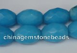 CCN187 15.5 inches 13*18mm faceted rice candy jade beads