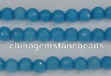 CCN1871 15 inches 6mm faceted round candy jade beads wholesale