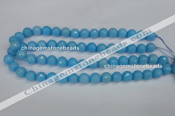 CCN1874 15 inches 12mm faceted round candy jade beads wholesale